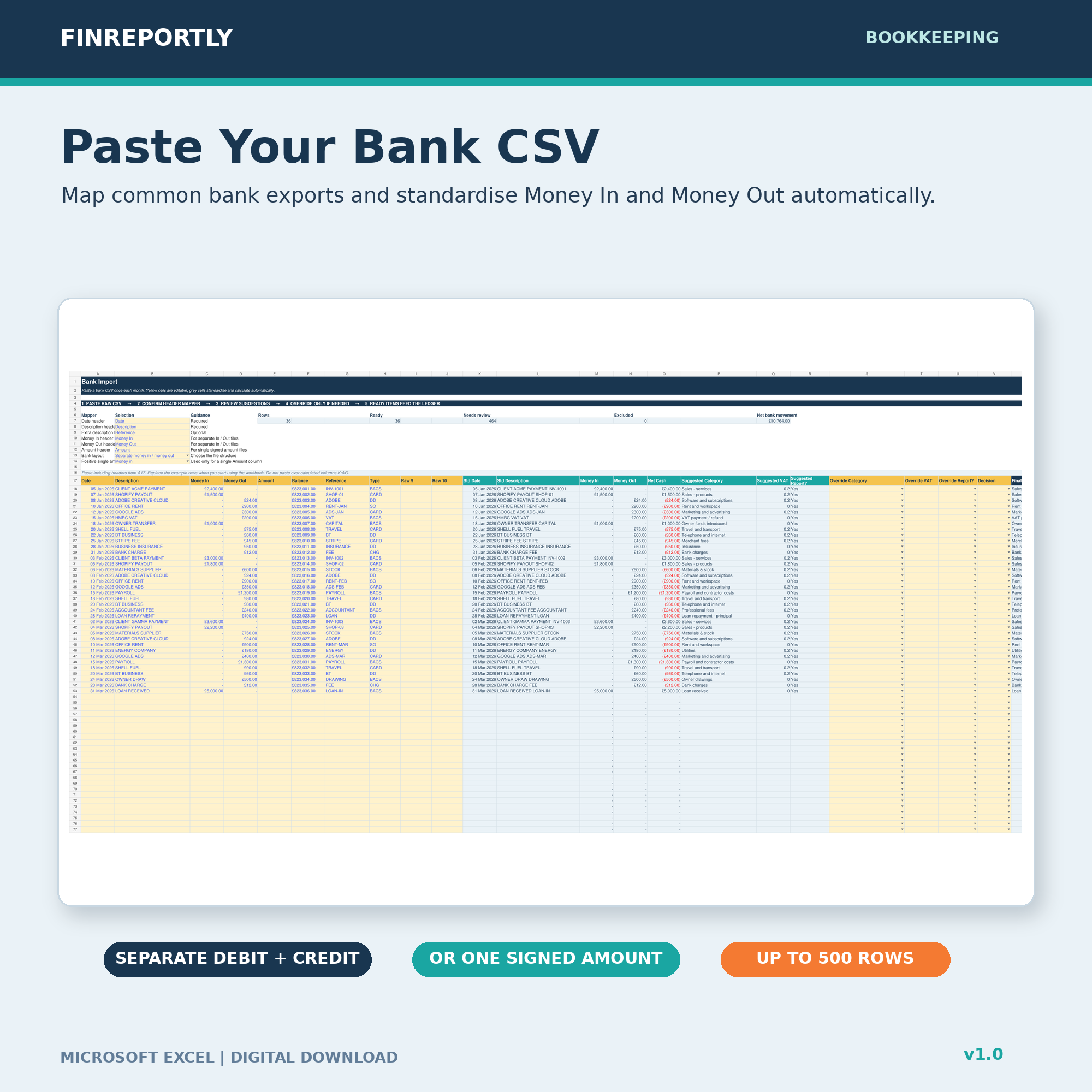 Bookkeeping Excel Template