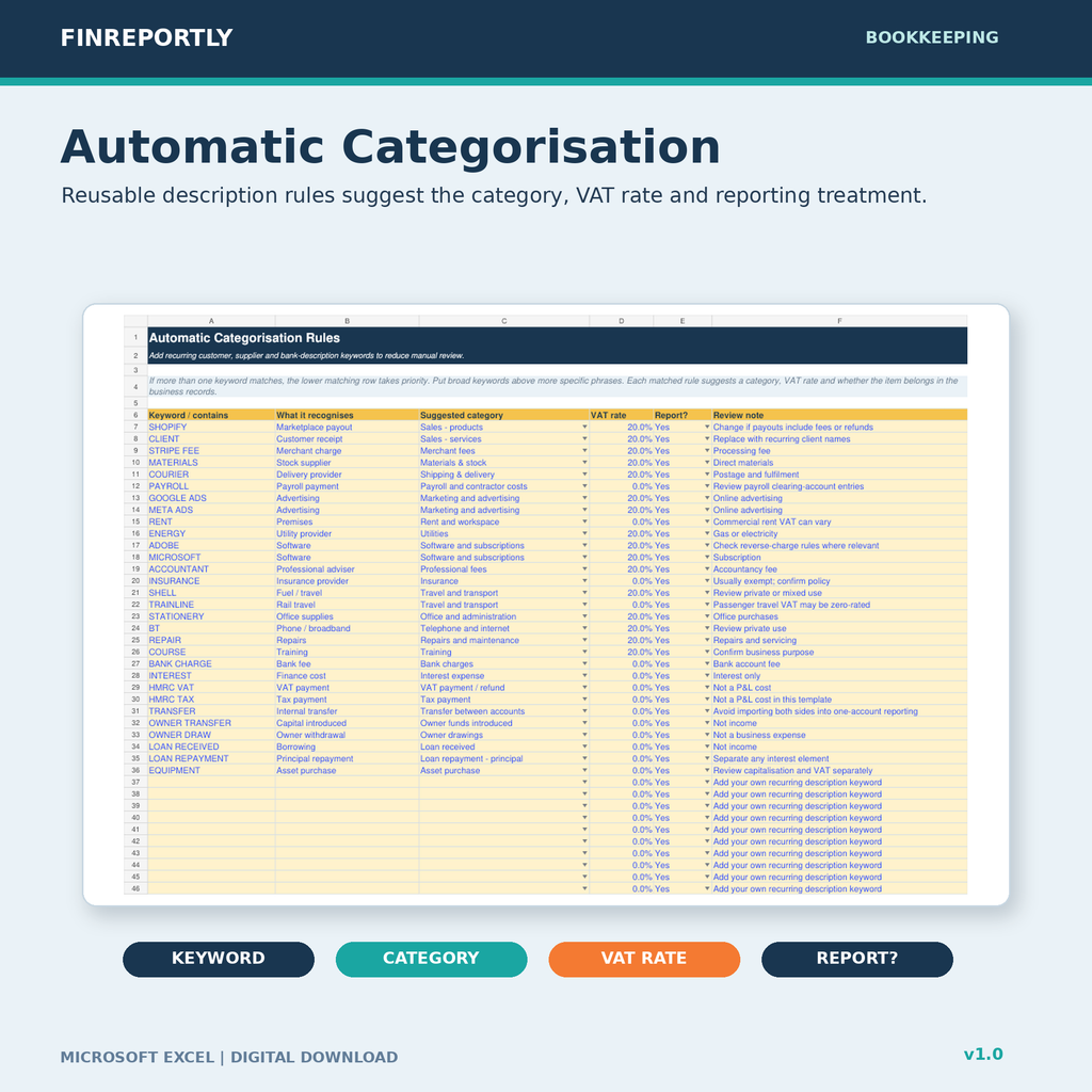 Bookkeeping Excel Template