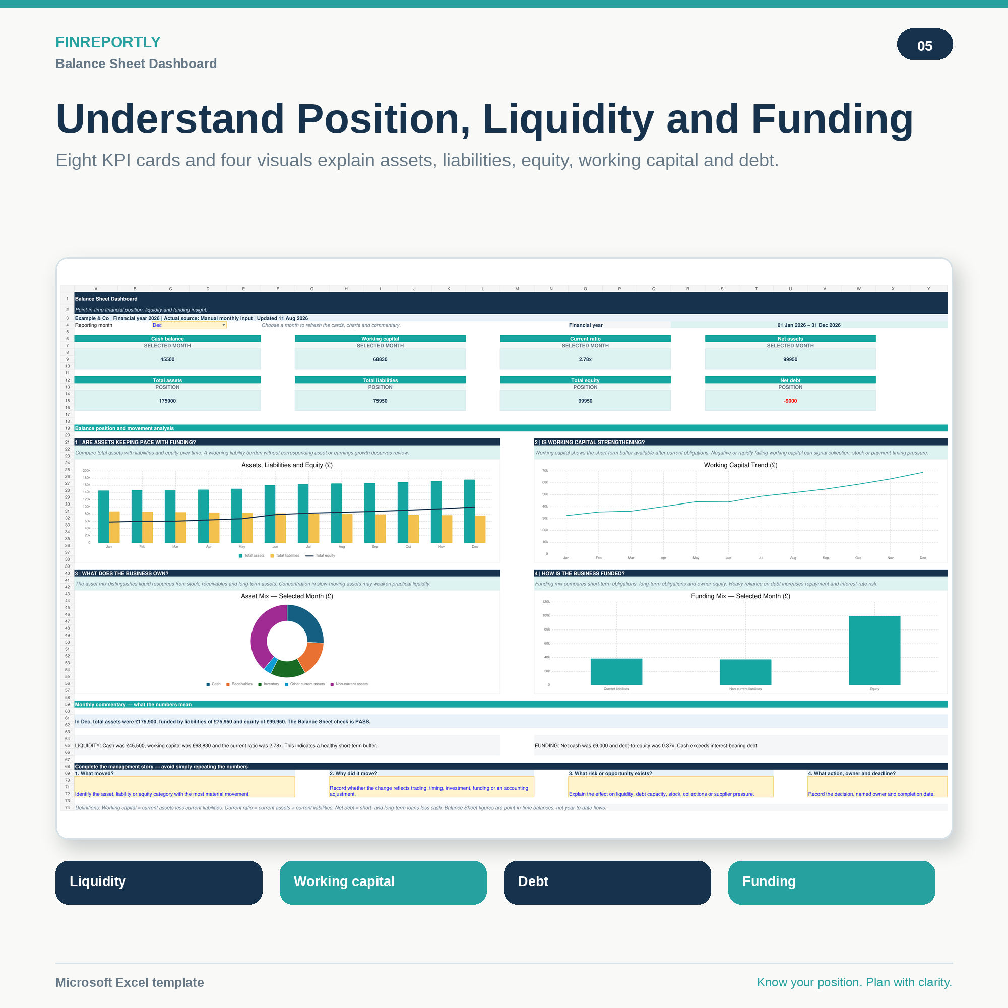 Balance Sheet with Trial Balance Import and Business Dashboard
