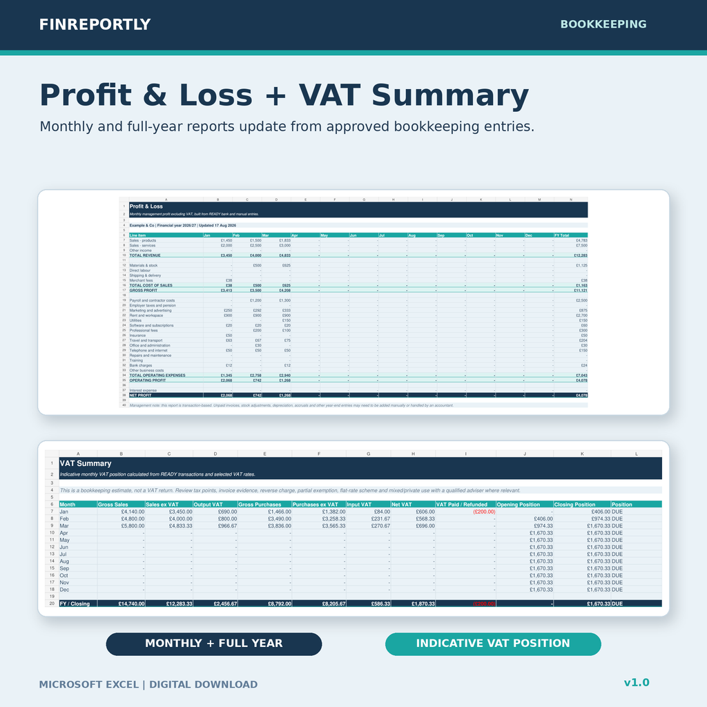 Bookkeeping Excel Template