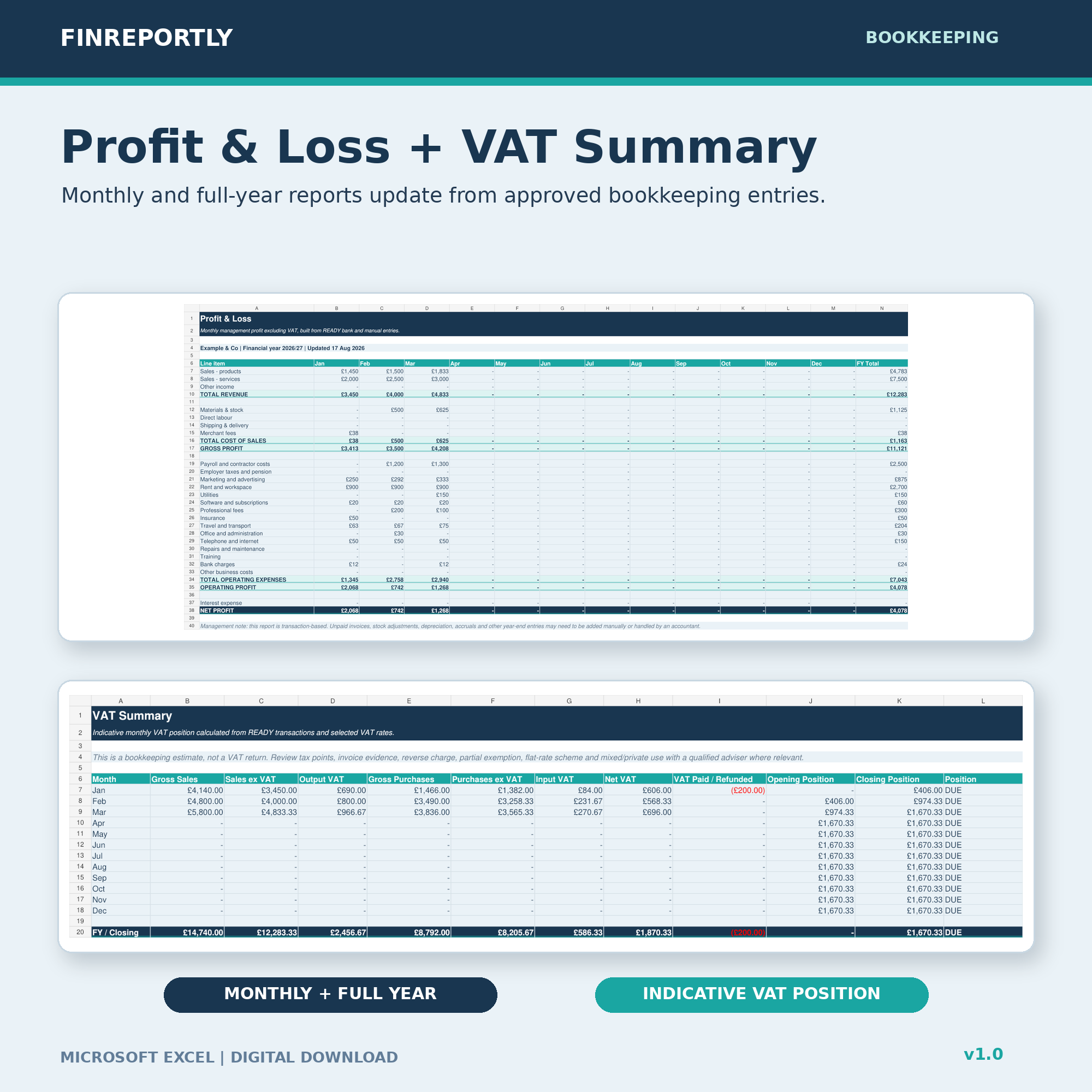 Bookkeeping Excel Template